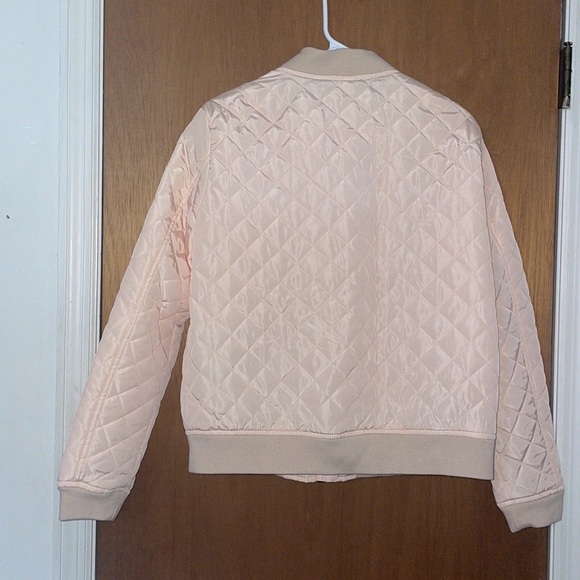 •LEVI'S•NWT WOMENS' PEACH BLUSH DIAMOND QUILTED BOMBER JACKET SIZE LARGE - Picture 6 of 12